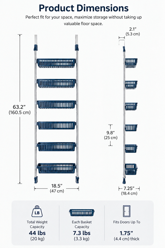 6-Tier Over-Door Pantry Organizer