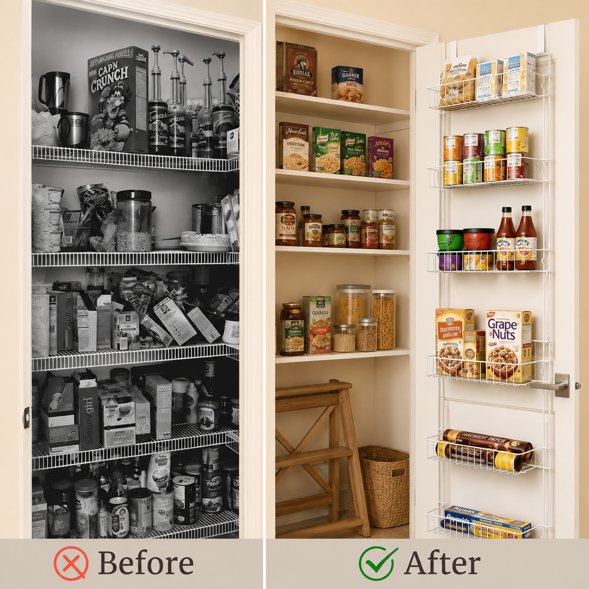 6-Tier Adjustable Door Pantry Organizer