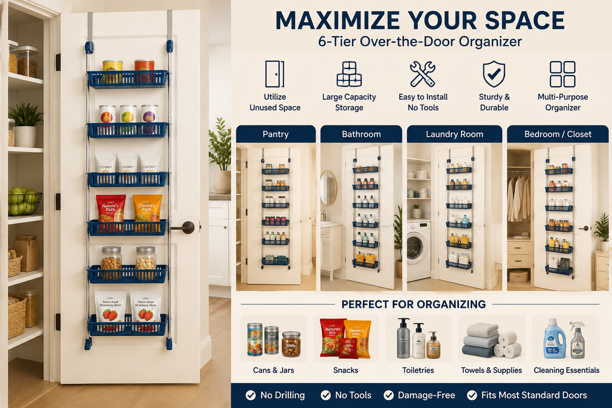6-Tier Over-Door Pantry Organizer