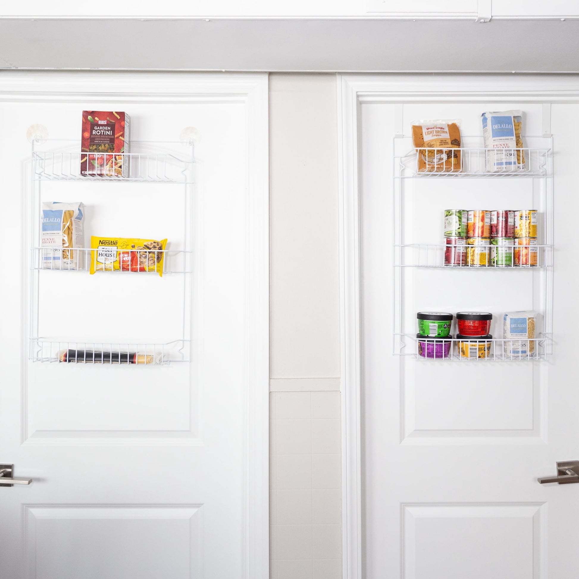 Lavish Home 6-Tier Adjustable Over the Door Pantry Organizer - Powder-Coated Steel Hanging Pantry Shelves and Rack for Kitchen Organization (White)