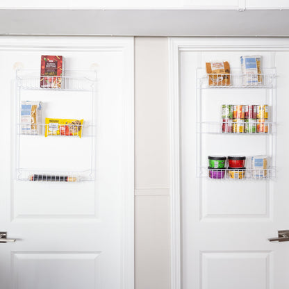 Lavish Home 6-Tier Adjustable Over the Door Pantry Organizer - Powder-Coated Steel Hanging Pantry Shelves and Rack for Kitchen Organization (White)