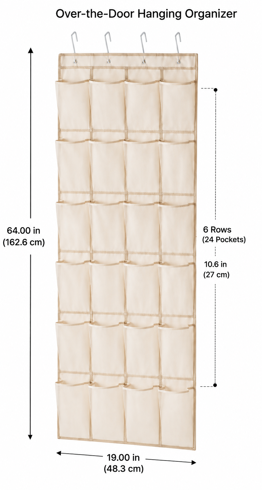 24-Pocket Over-Door Hanging Organizer