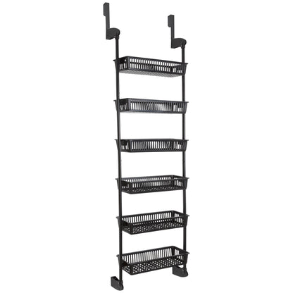 Smart Design 6-Tier Over the Door Pantry Organizer Blue