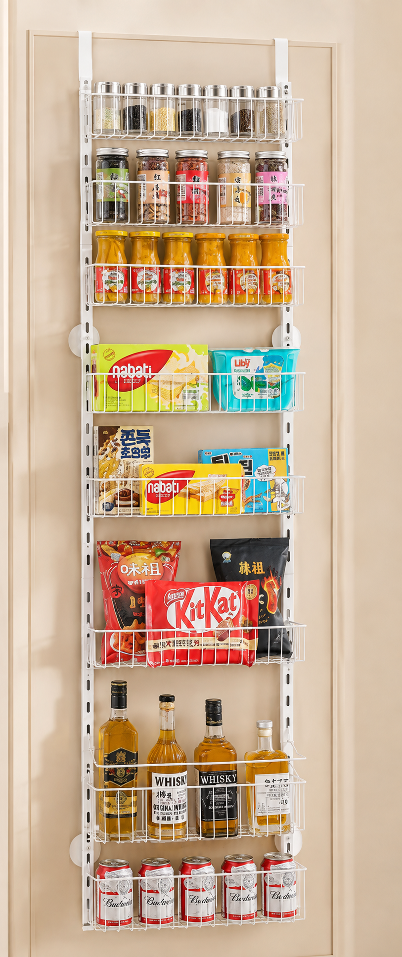 8-Level Door-Mounted Pantry Organizer