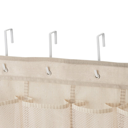Mainstays 24-Pocket Canvas Over-the-Door Hanging Shoe Organizer, Beige