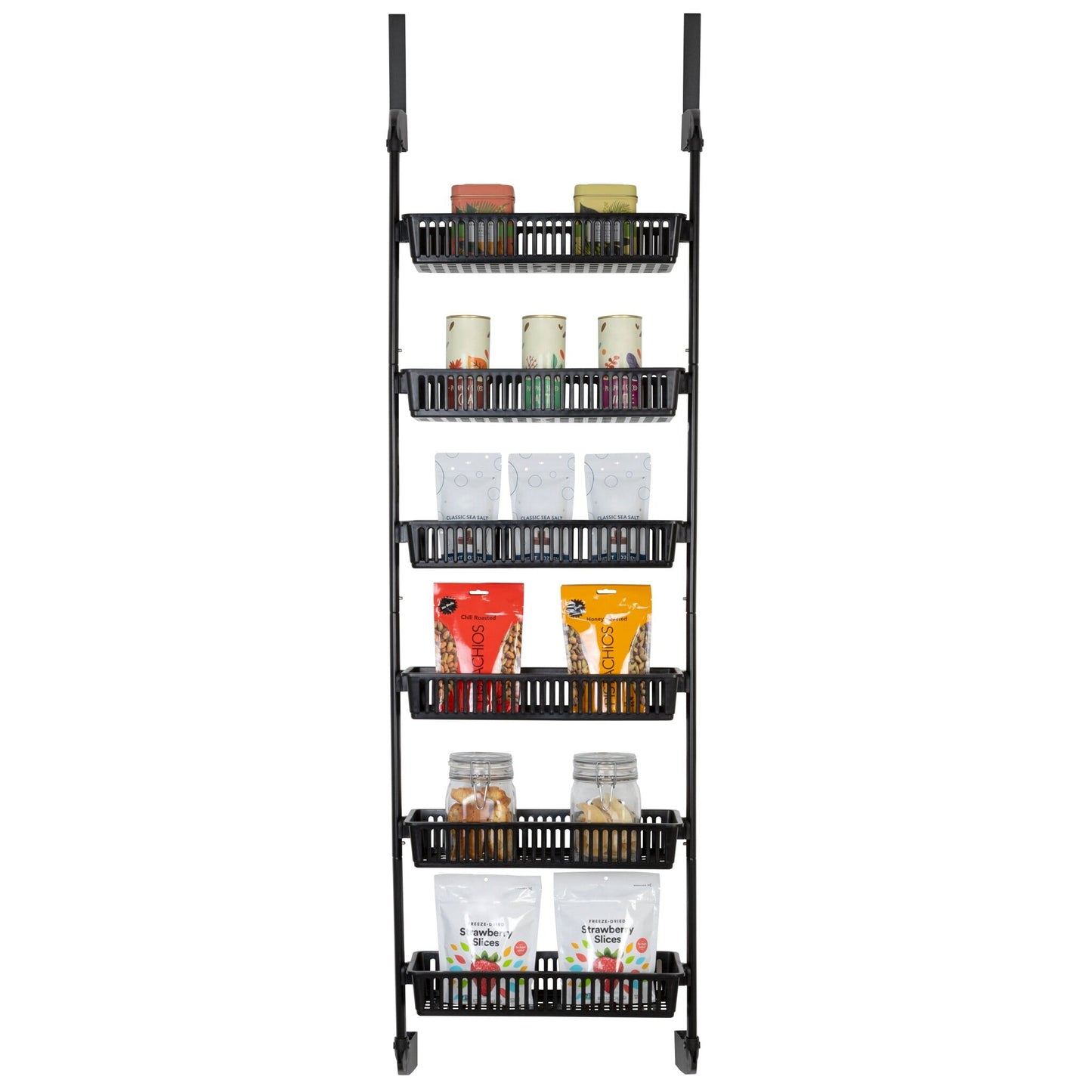 Smart Design 6-Tier Over the Door Pantry Organizer Blue