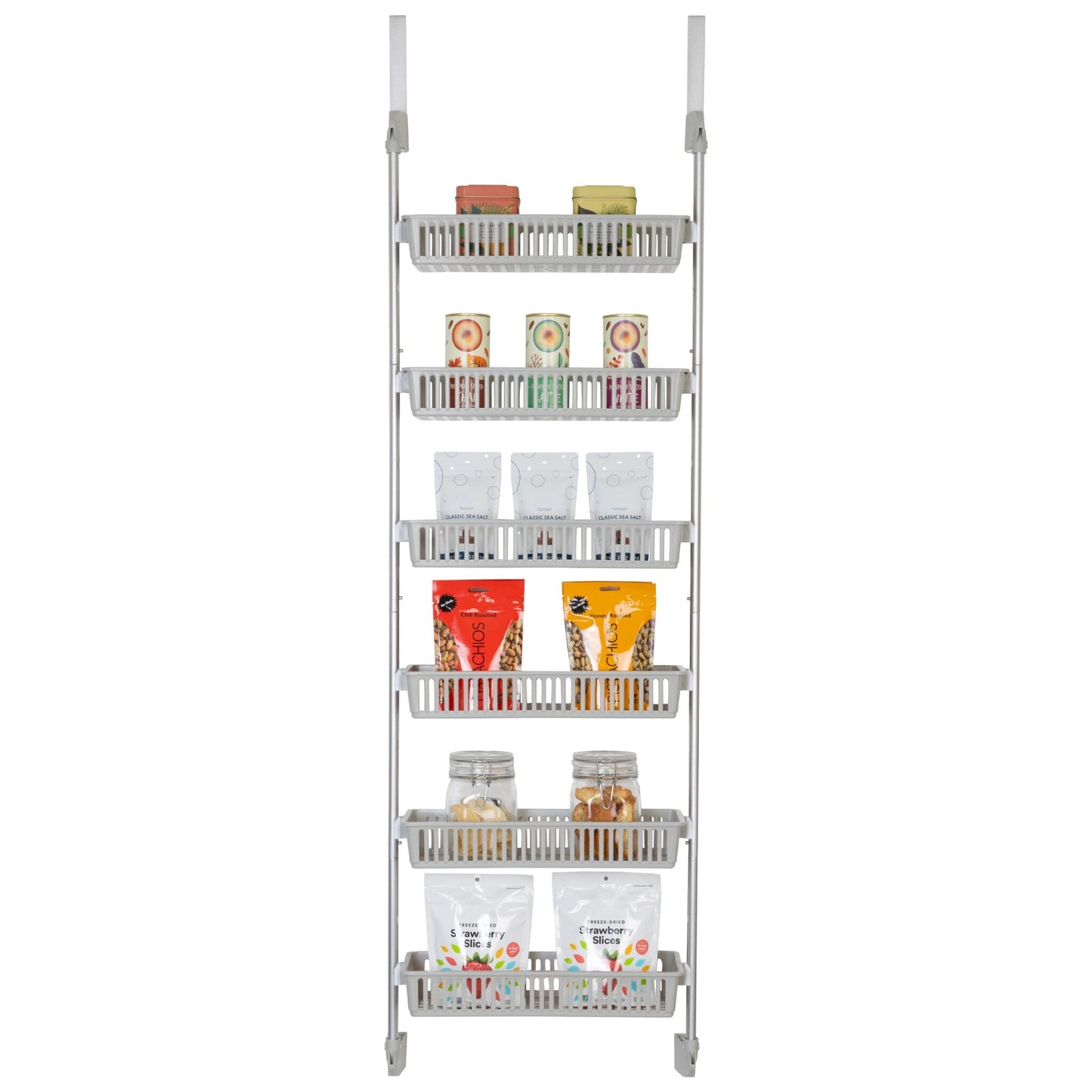Smart Design 6-Tier Over the Door Pantry Organizer Blue