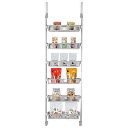 Smart Design 6-Tier Over the Door Pantry Organizer Blue